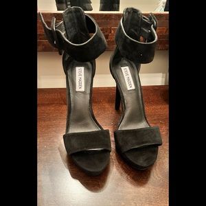 Steve Madden CIRCUIT black suede platform sandal heels